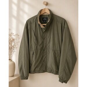 RedHead Mens Large Olive Green Nylon Mesh Lined Full Zip Windbreaker Jacket